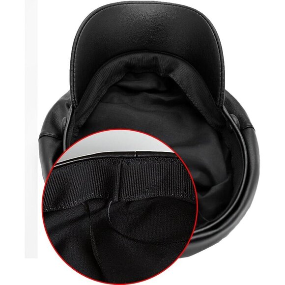 Faux Leather Newsboy Hat Women Men Vintage Beret Cap Casual Stylish main image 5